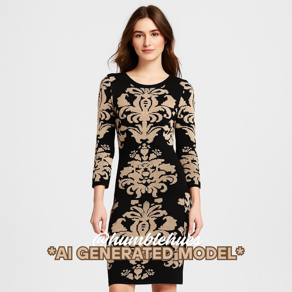 Derek Heart Women Black Casual Sweater 3/4 sleeve Dress S Romantic